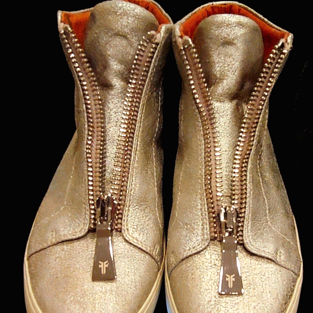 Frye Lana Zip High-Top Silver Sneaker - Picture 6 of 7